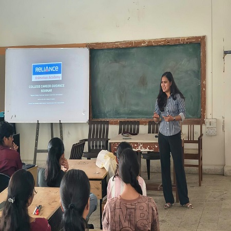 Students attending a career guidance session