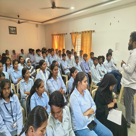 Students attending a career guidance session